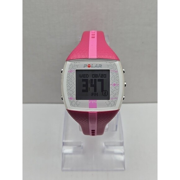 Polar FT4 Pink White Heart Rate Monitor Watch Tested Working New Battery - Picture 1 of 10